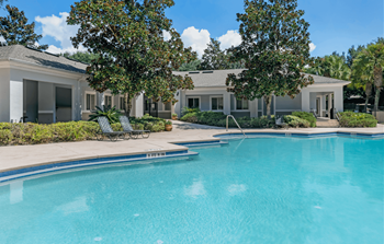 Large swimming pool with sun deck